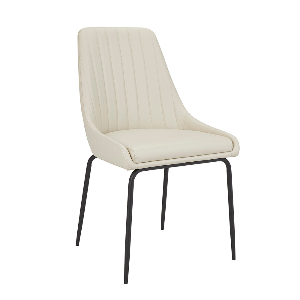 Roisin Taupe Leatherette with Black Legs Chair