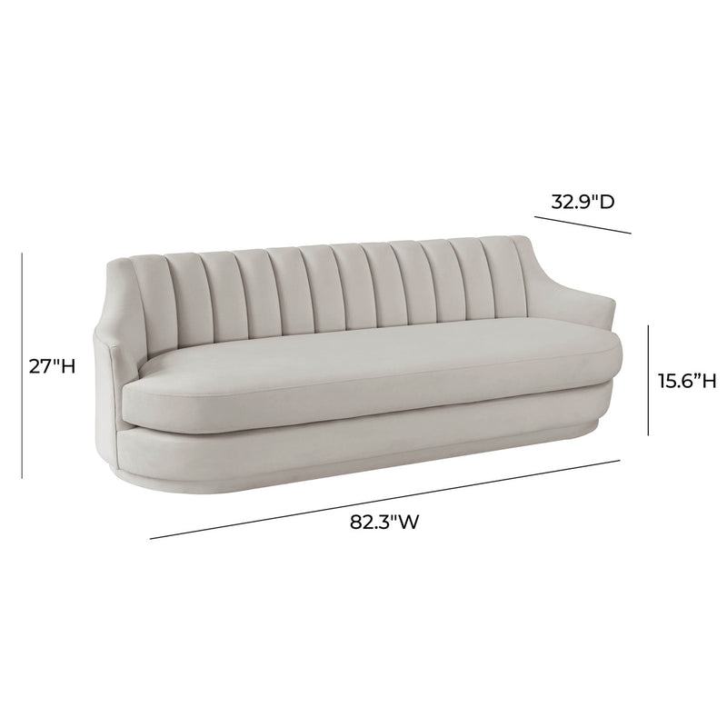 Renny Light Grey Velvet Sofa - Luxury Living Collection