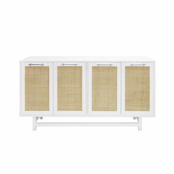 Radley White Lacquer & Natural Cane With Silver Cabinet