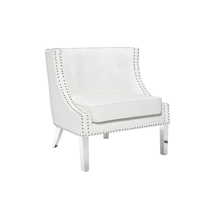 Regal White Leatherette Chair