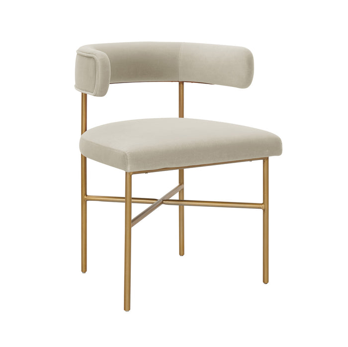 Stella Cream Velvet With Gold Frame Chair - Luxury Living Collection