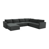 Valentina Charcoal Velvet Modular Large Sectional Sofa - Luxury Living Collection
