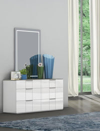 Lillianna White & Flannel Grey Bedroom Dresser