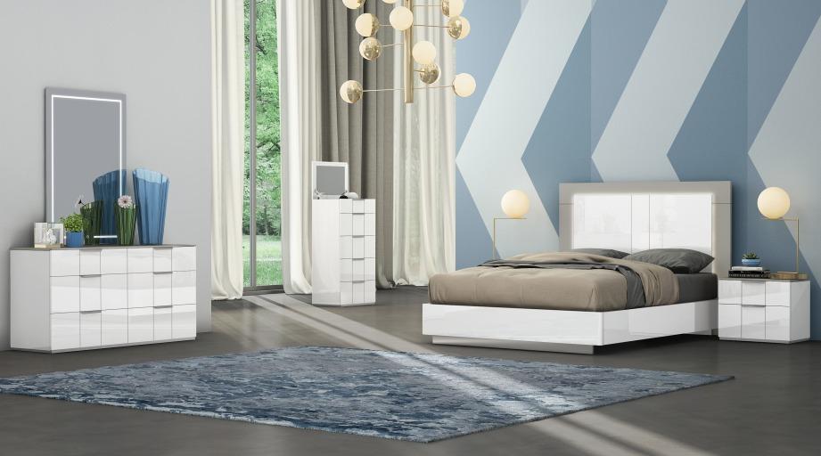 Lillianna White & Flannel Grey Bedroom Dresser Mirror