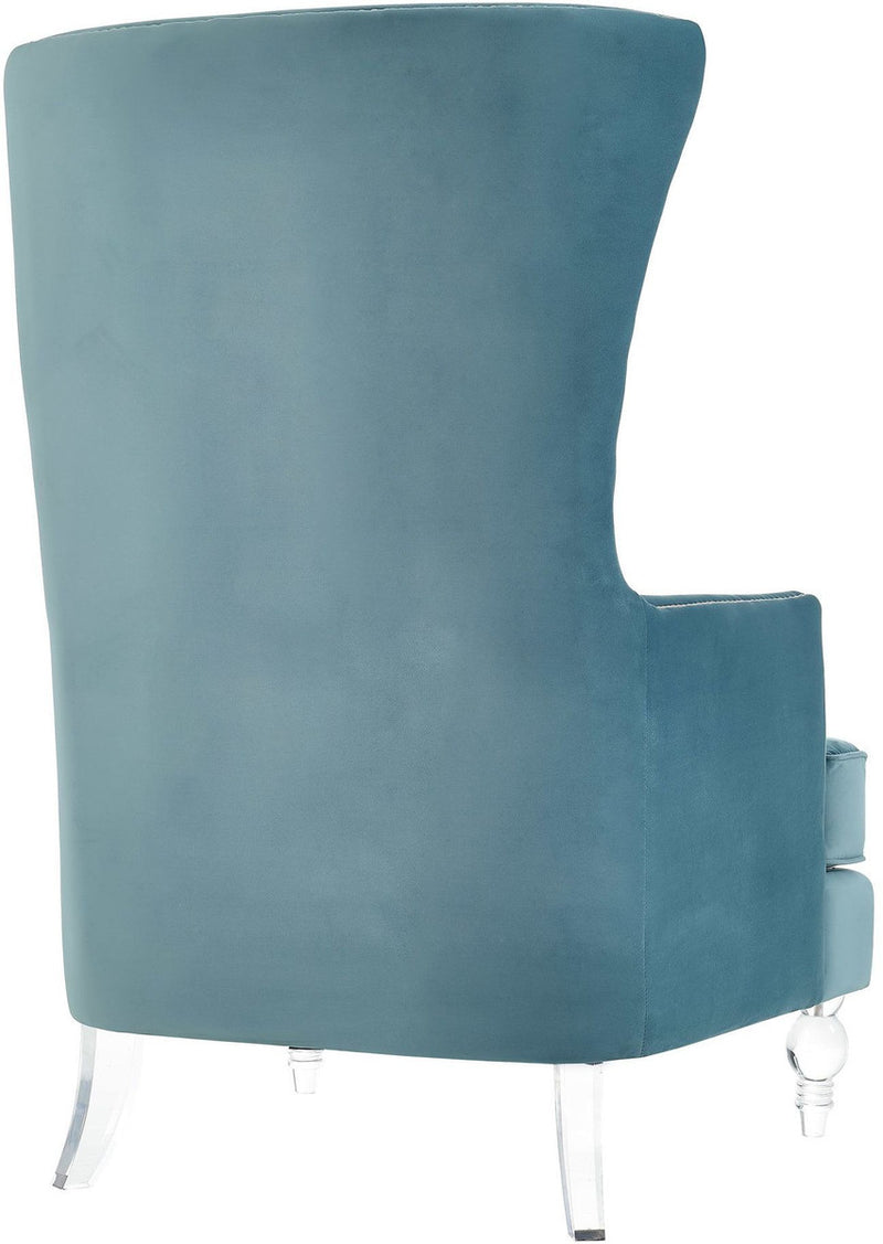 Faccinetti Sea Blue Velvet Tall Chair - Luxury Living Collection