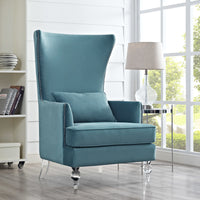 Faccinetti Sea Blue Velvet Tall Chair - Luxury Living Collection