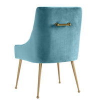 Prado Sea Blue Velvet With Gold Frame Chair - Luxury Living Collection