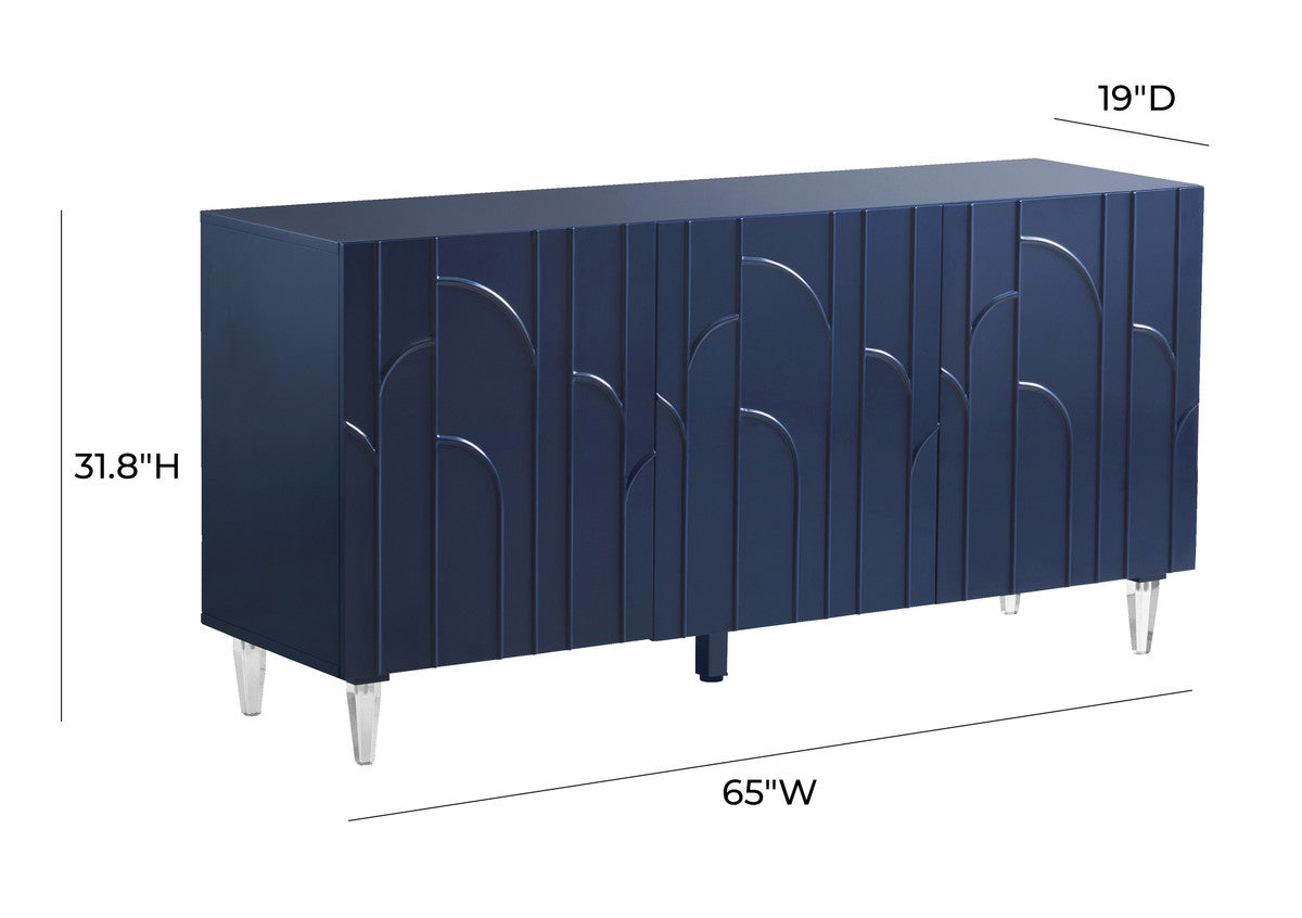 Sheba Blue Lacquer Buffet - Luxury Living Collection