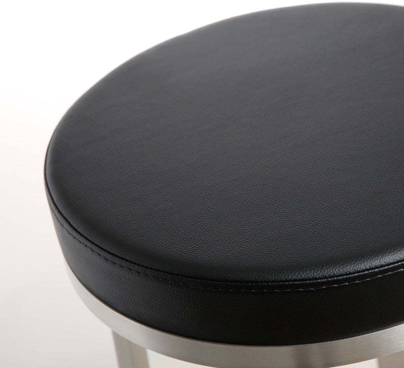Sarai Black Eco-Leather Swivel Counter Stools (Set of 2) - Luxury Living Collection