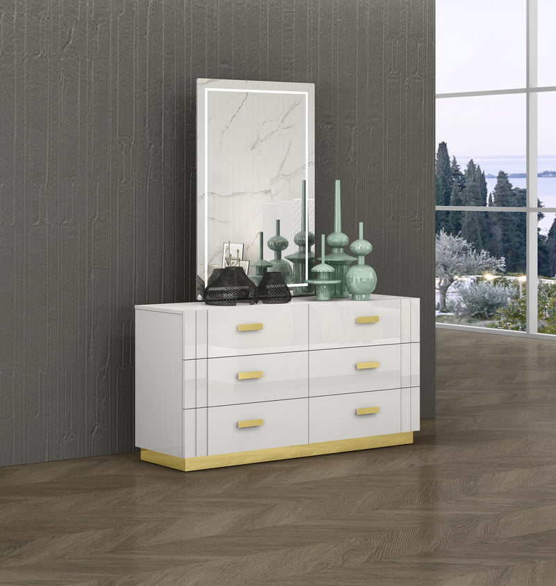 Casey White Lacquer Bedroom Set
