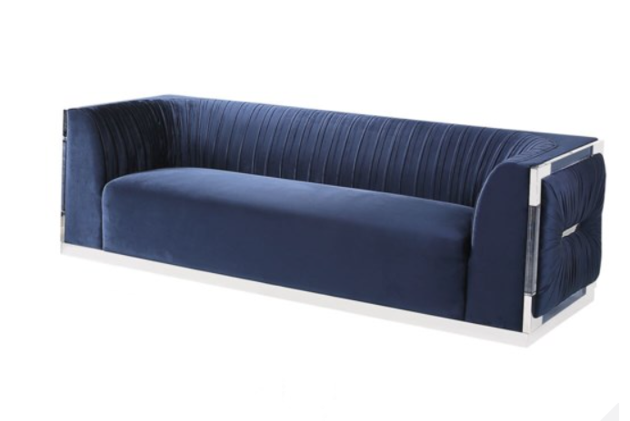 Simone Blue Velvet Sofa
