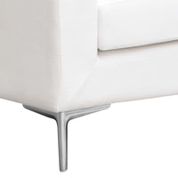 Aretha White Linen with Polished Silver Sofa - Luxury Living Collection