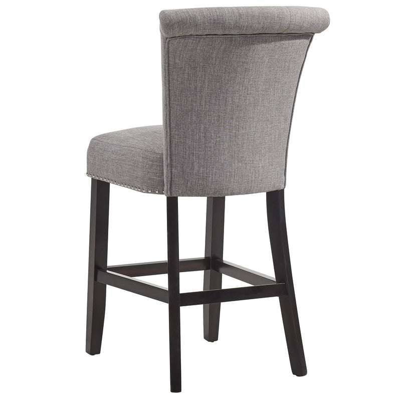 Stevie 26" Grey and Coffee Legs Counter Stools (Set of 2)
