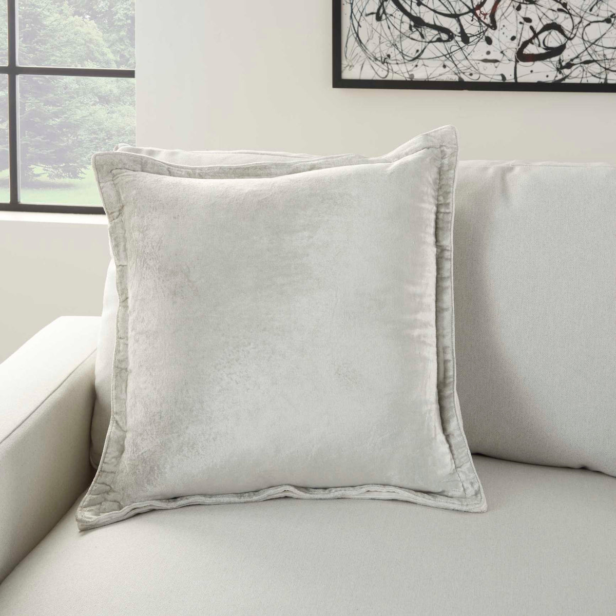 Solene 20" x 20" Grey Throw Pillow - Elegance Collection