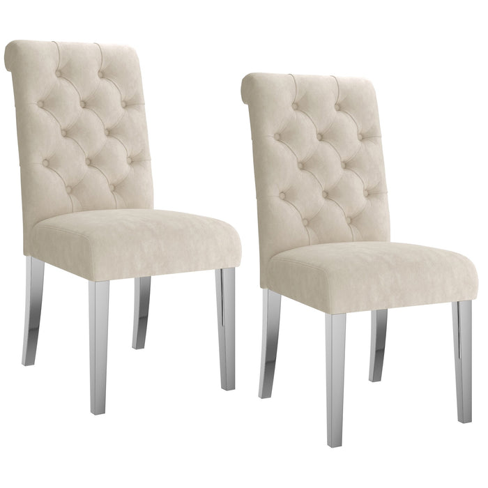 Shelby Beige Velvet Side Chairs (Set of 2)