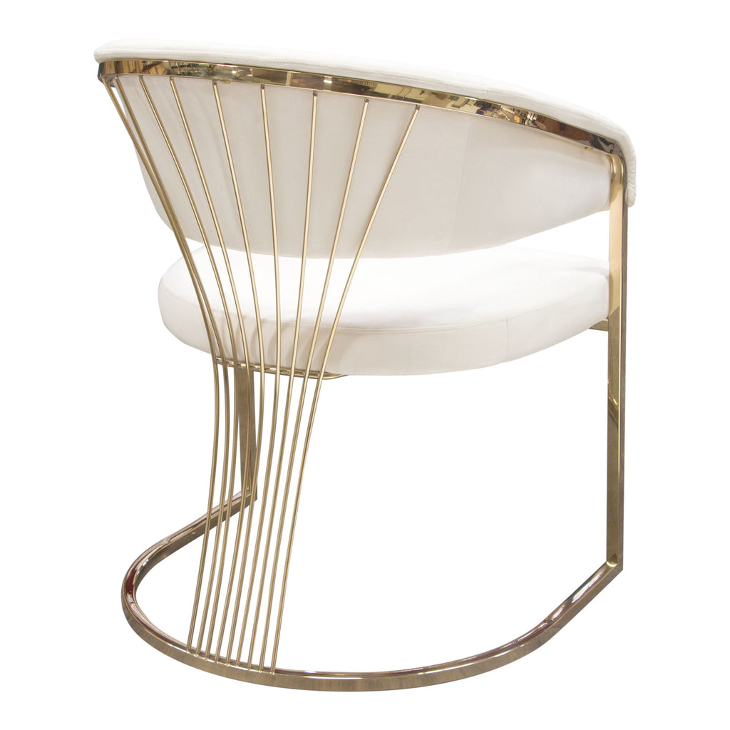 Adelpha Cream Velvet with Polished Gold Dining Chair - Luxury Living Collection