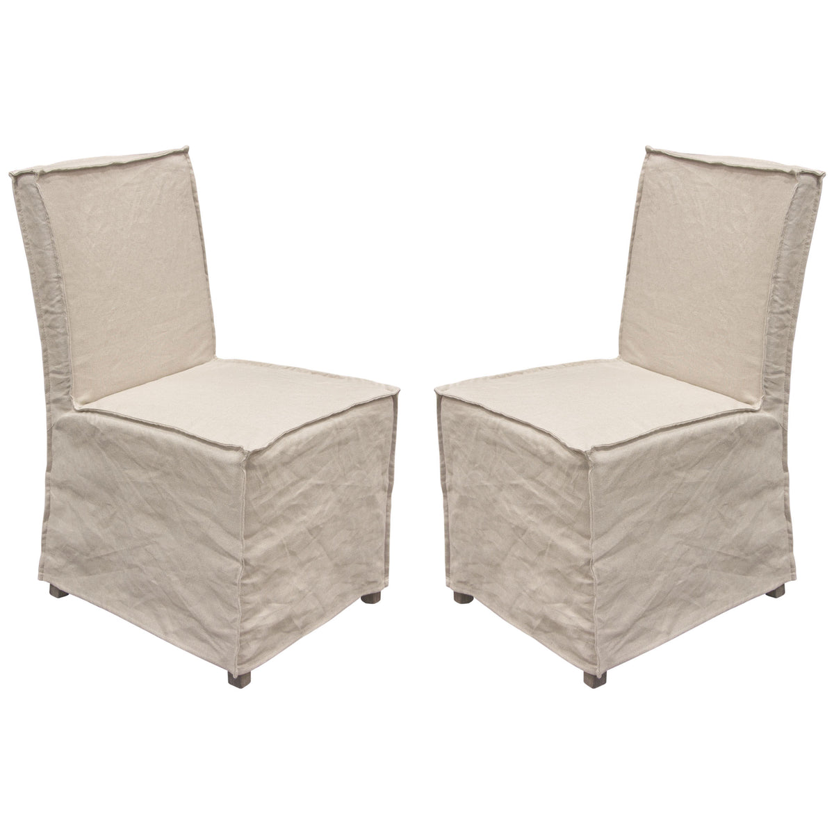 Alistair Sand Linen Removable Slipcover Chair (Set of 2)