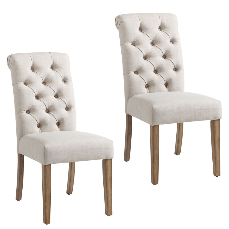 Sylvia Beige Fabric Side Chair (Set of 2)