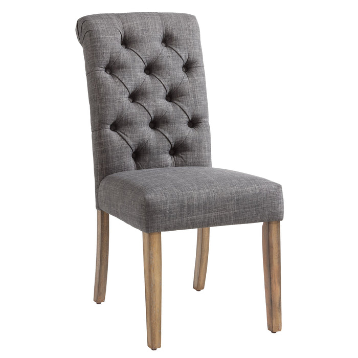Sylvia Grey Fabric Side Chair (Set of 2)