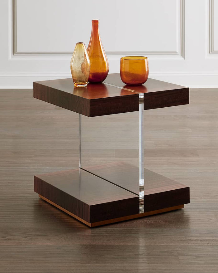 Lotus Smoked Eucalyptus Side Table - Luxury Living Collection