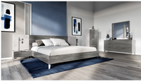 Henley Modern Matte Grey & Faux Concrete Bedroom Set