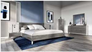 Henley Modern Matte Grey & Faux Concrete Bed