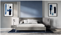 Henley Modern Matte Grey & Faux Concrete Bed