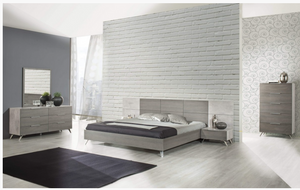 Henley Modern Matte Grey & Faux Concrete Bedroom Set