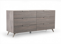 Henley Modern Matte Grey & Faux Concrete Bedroom Set