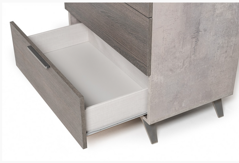 Henley Modern Matte Grey & Faux Concrete Bedroom Set