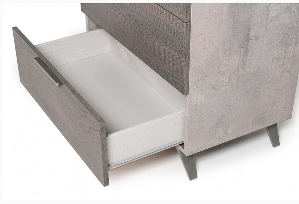 Henley Modern Matte Grey & Faux Concrete Dresser