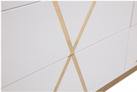 Ivo Modern White Gloss & Gold Dresser