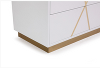 Ivo Modern White Gloss & Gold Dresser