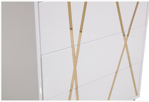 Ivo Modern White Gloss & Gold Chest