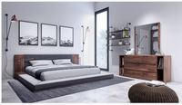 Jessamy Modern Dark Grey & Walnut Bed