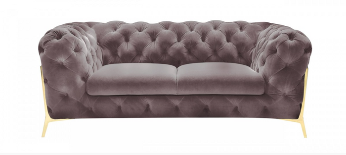 Bronte Transitional Silver Fabric Loveseat
