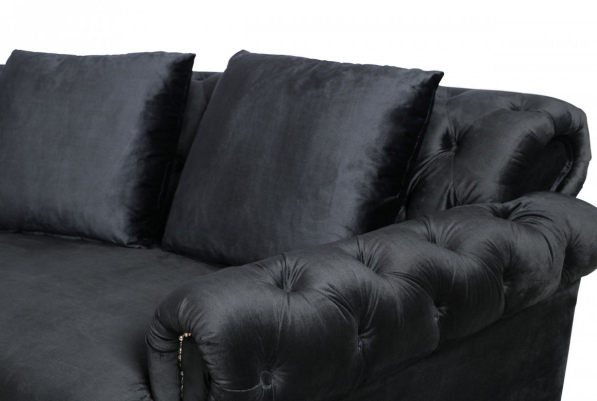 Damiana Modern Black Velvet Circular Sectional