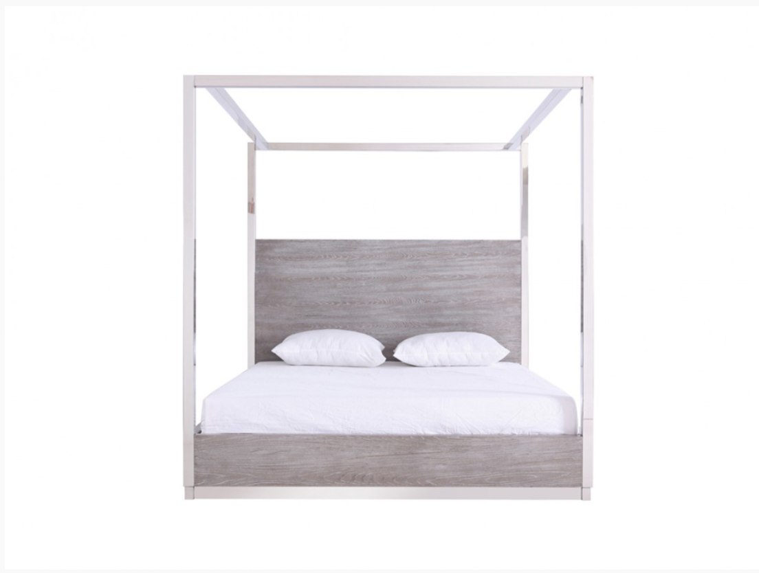 Lorcan Modern Grey Elm Veneer Bedroom Set
