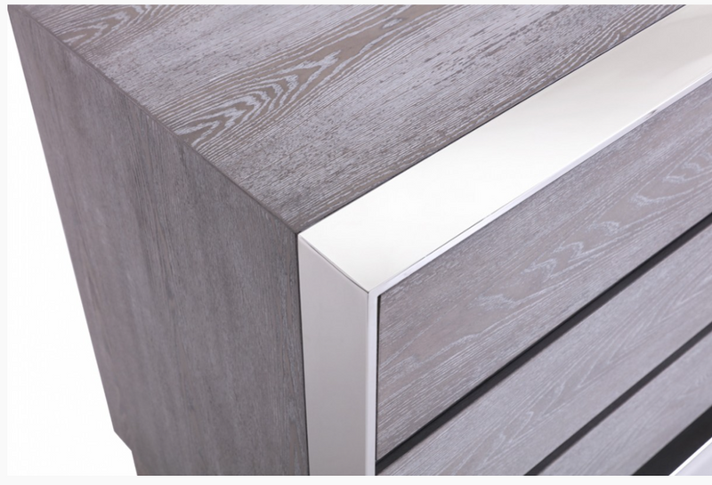 Lorcan Modern Grey Elm Veneer Dresser