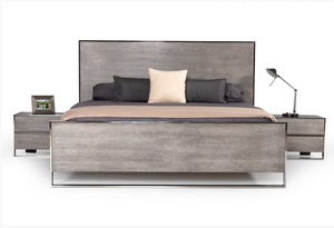 Lucinda Modern Grey Elm Veneer Bed
