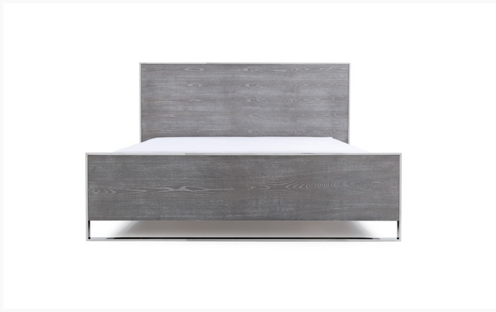 Lucinda Modern Grey Elm Veneer Bed