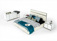 Magnus Modern White Leatherette Bedroom Set