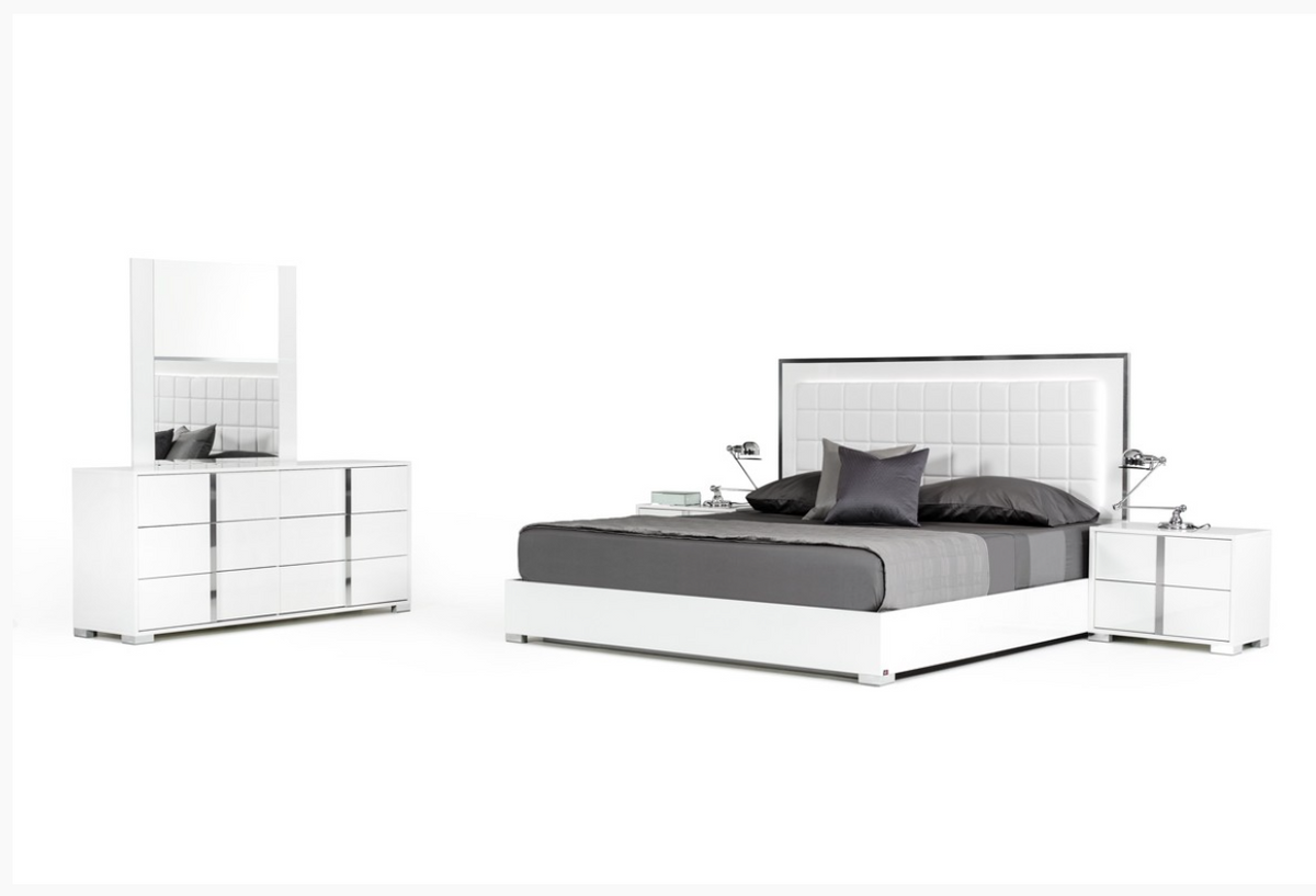 Maia Modern White Gloss Bed