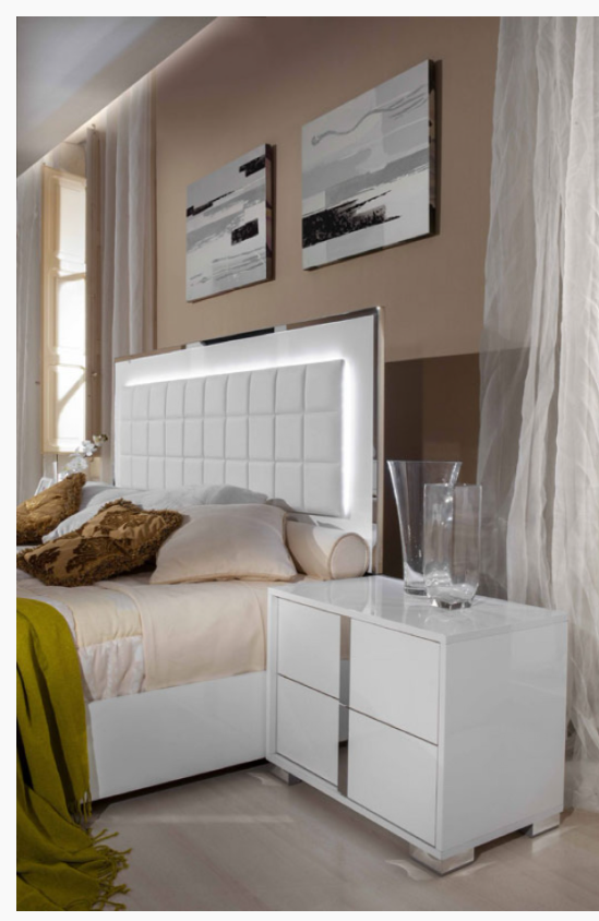 Maia Modern White Gloss Bed