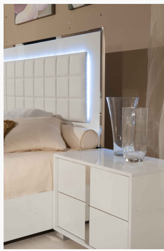 Maia Modern White Gloss Bed