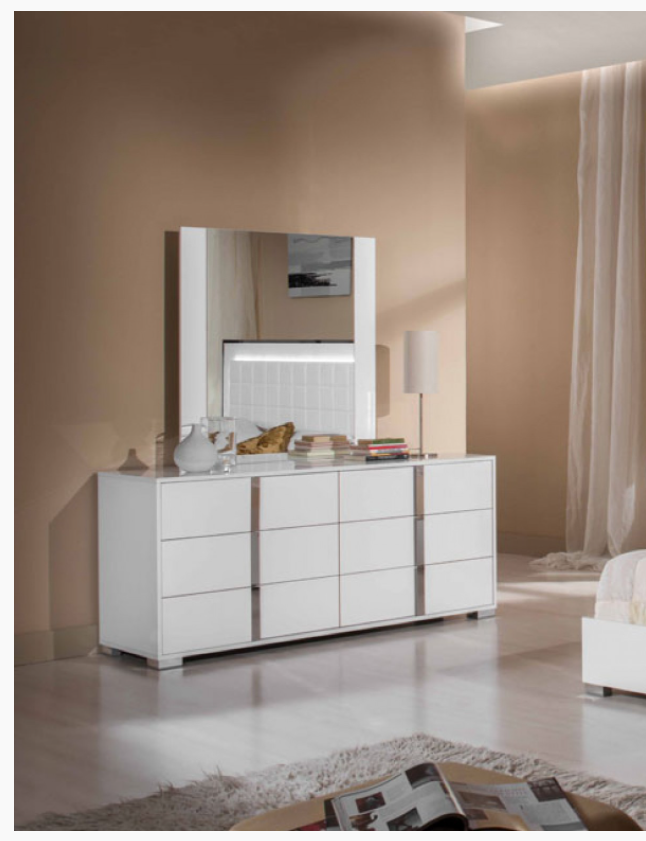 Maia Modern White Gloss Dresser
