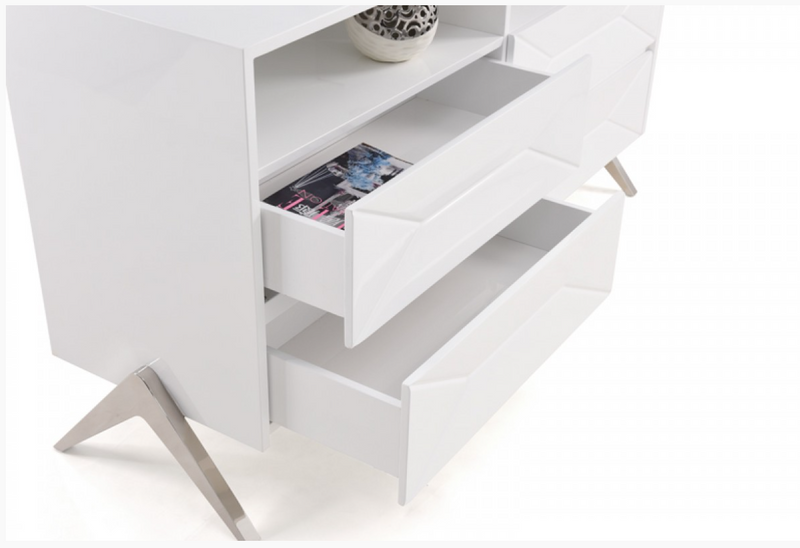 Millicent Modern White Gloss Dresser