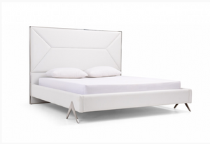 Millicent Modern White Leatherette Bed