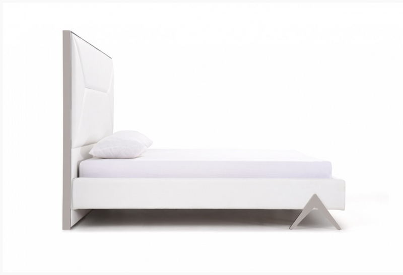 Millicent Modern White Leatherette Bedroom Set