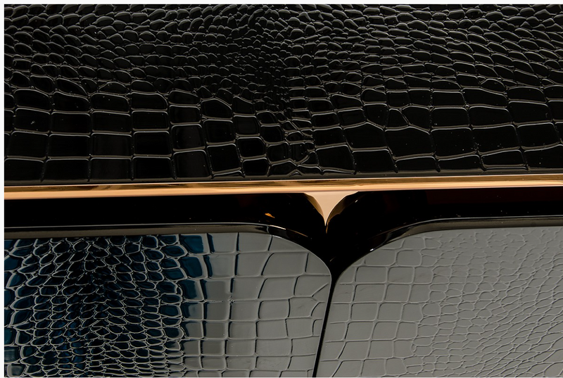 Delia Black Crocodile & Rosegold Modern Buffet